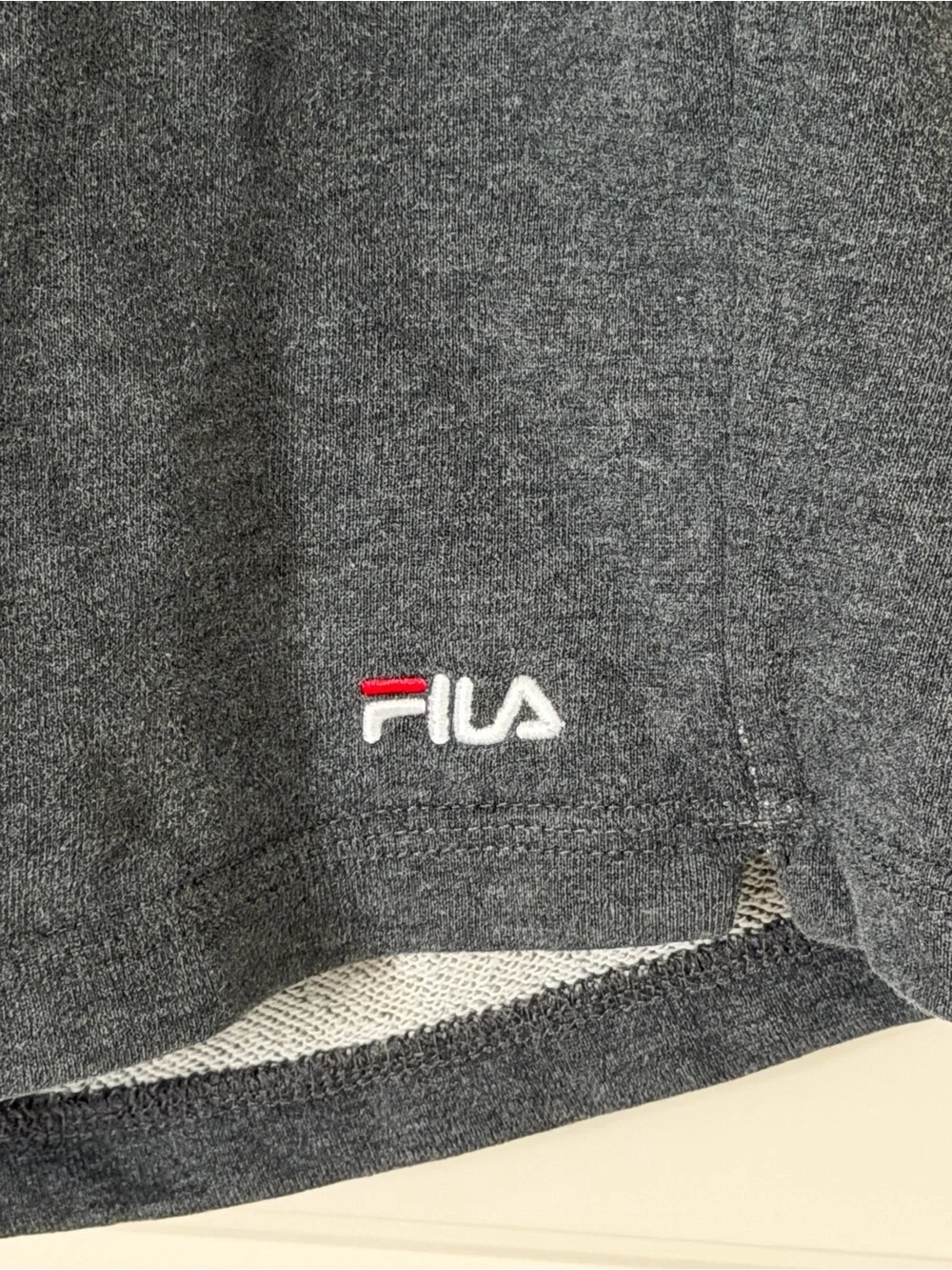 FILA Men's French Terry Sweat Shorts Charcoal Heather Gray Drawstring Size M